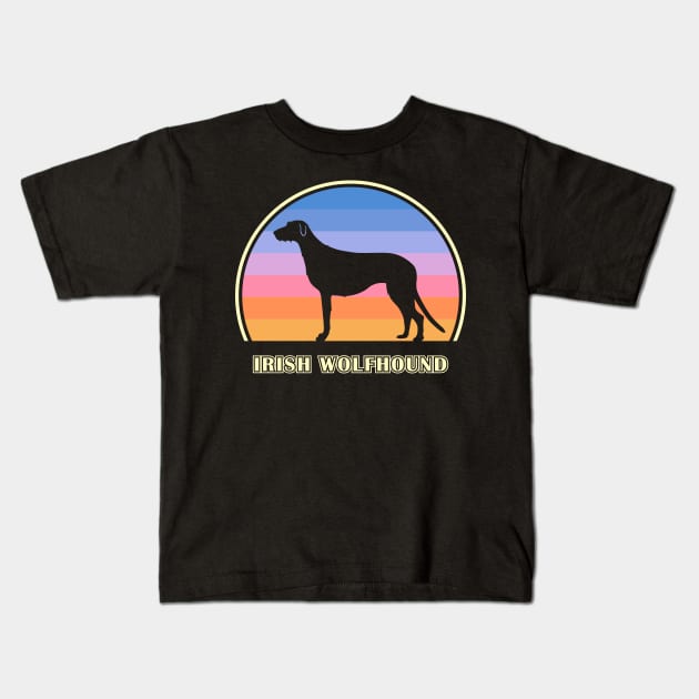 Irish Wolfhound Vintage Sunset Dog Kids T-Shirt by millersye